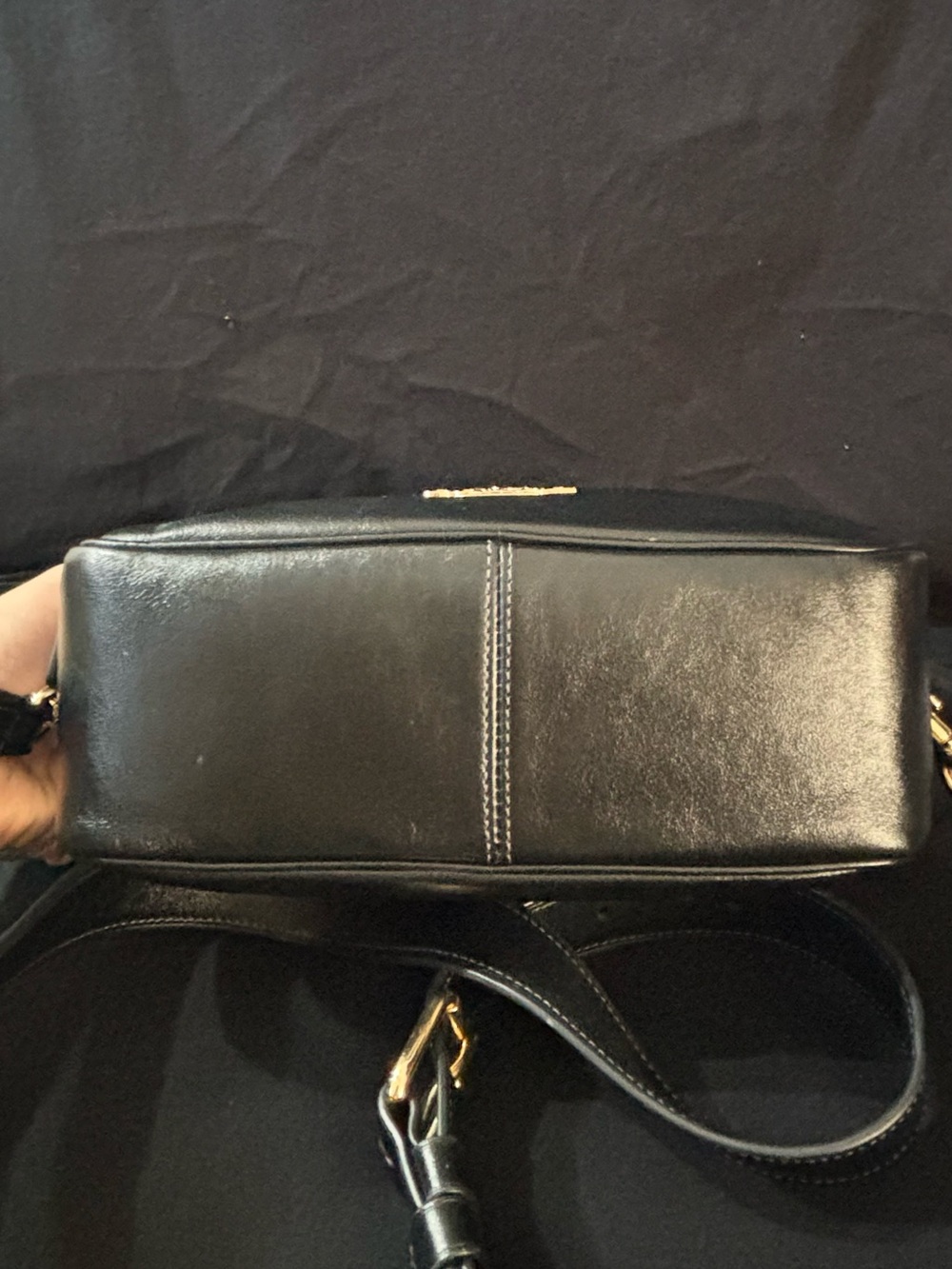 Coach Black Leather Camera Crossbody with Gold Hardware - Picture 4 of 5